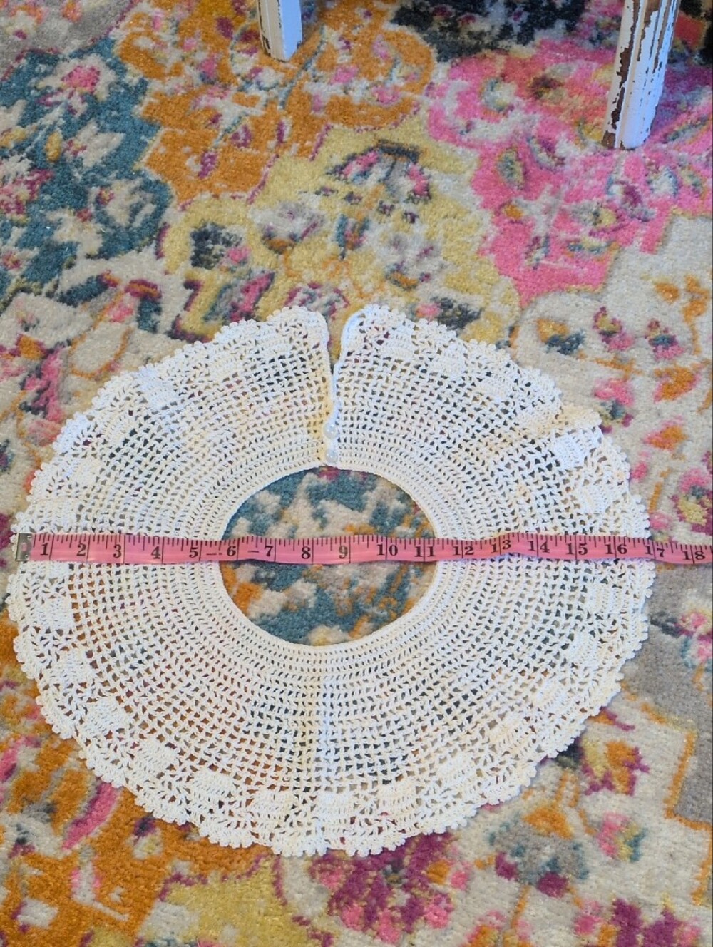 Vintage White Crochet Collar and Cream Gloves Set - Picture 4 of 8